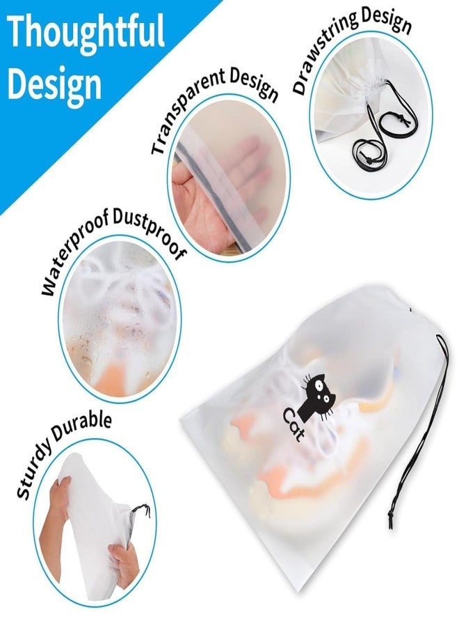 CUZWAVE Pack of 20 Pcs Shoe Bag Cover for Shoe Storage & Travelling Drawstring Bags Waterproof, White - Image 3